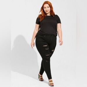 Bombshell Skinny Premium Stretch High-Rise Destructed Jean